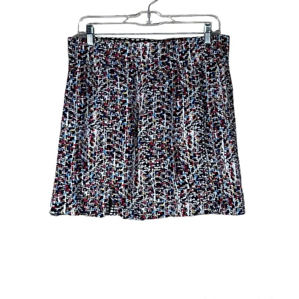 CAbi Faux Wrap Reversible Skirt Size M Geometric Pattern Multicolor Mini Stretch